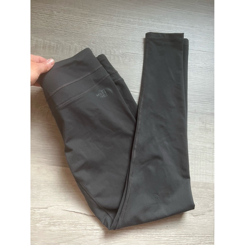 The NORTH FACE dark grey charcoal soft leggings women's flash dry medium‎